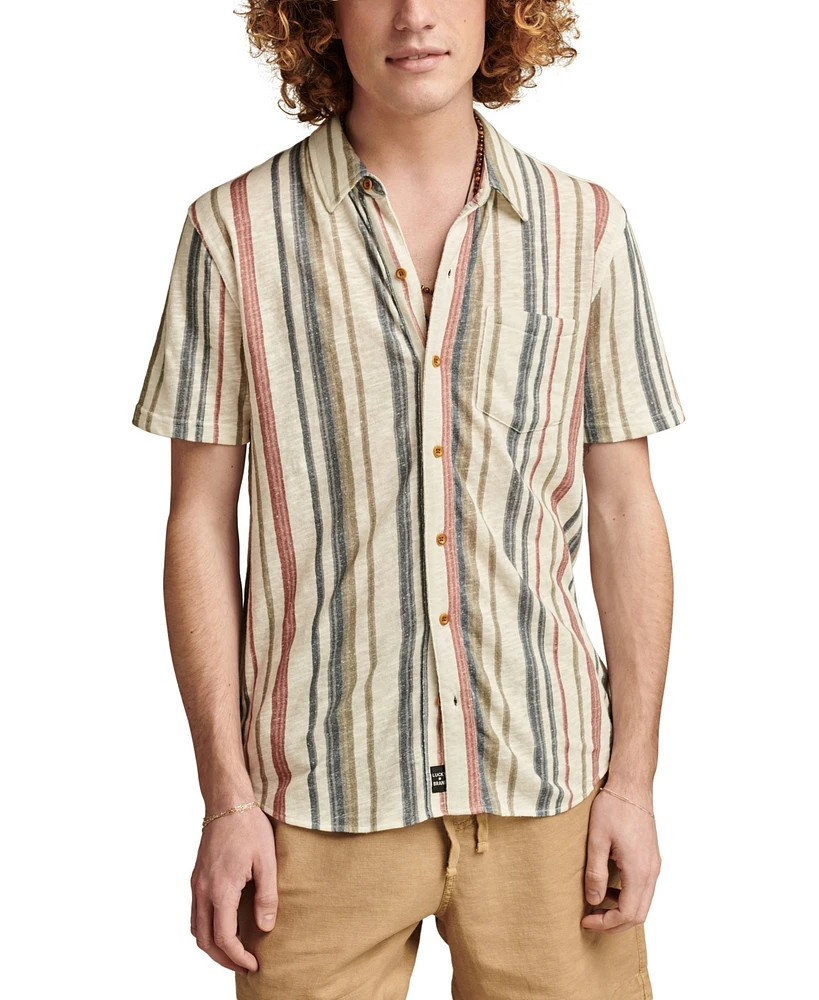 Lucky Brand Linen Short Sleeve Button Down Shirt