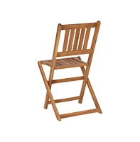 Stora Three Piece Solid Acacia Wood Folding Patio Bistro Set With Lightweight Round Table And Two Chairs