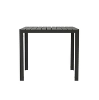 Tristan All-Weather Indoor/Outdoor Square Patio Dining Table For 4 With Steel Frame And Poly Resin Slatted Top