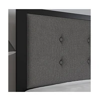 Merrick Lane Camden Full Headboard Upholstered Button Tufted With Metal Frame And Adjustable Rail Slots