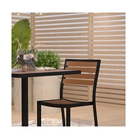 Kersey Piece Patio Table And Chairs Set Faux Wood And Metal Indoor/Outdoor Table And Chairs With All-Weather Purpose