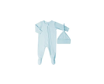 Baby Grey by Everly Boys Neutral Jersey Long Sleeve Footie & Hat Set