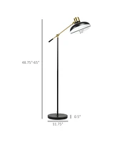 Homcom Industrial Floor Lamps for Living Room, Standing Lamp for Bedroom with Balance Arm, Adjustable Head and Height (Bulb not Included), Black