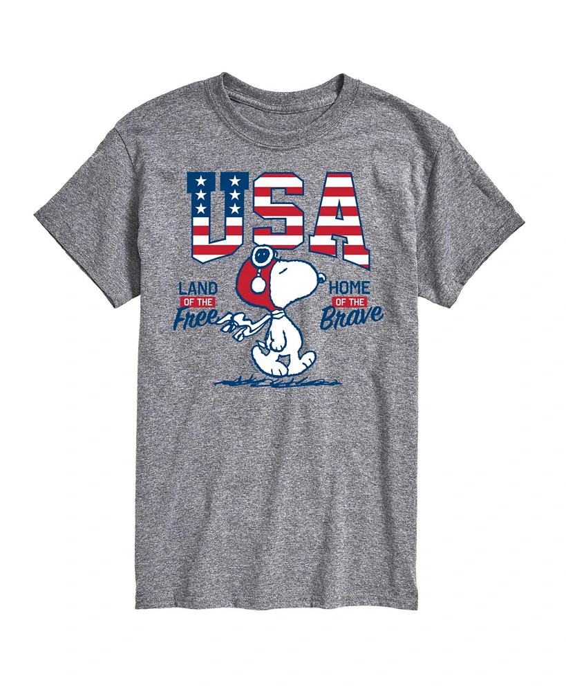 Hybrid Apparel Peanuts Usa Mens Short Sleeve Tee