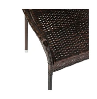 Embry All-Weather Indoor/Outdoor Stacking Patio Dining Chairs With Steel Frame And Weather Resistant Pe Rattan