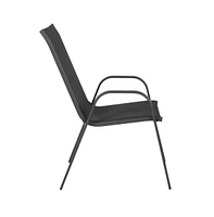 5 Pack. Outdoor Stack Chair With Flex Comfort Material And Metal Frame