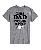 Hybrid Apparel Peanuts Dad Nap Mens Short Sleeve Tee