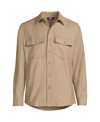 Lands' End Men's Long Sleeve French Terry Shirt Jacket