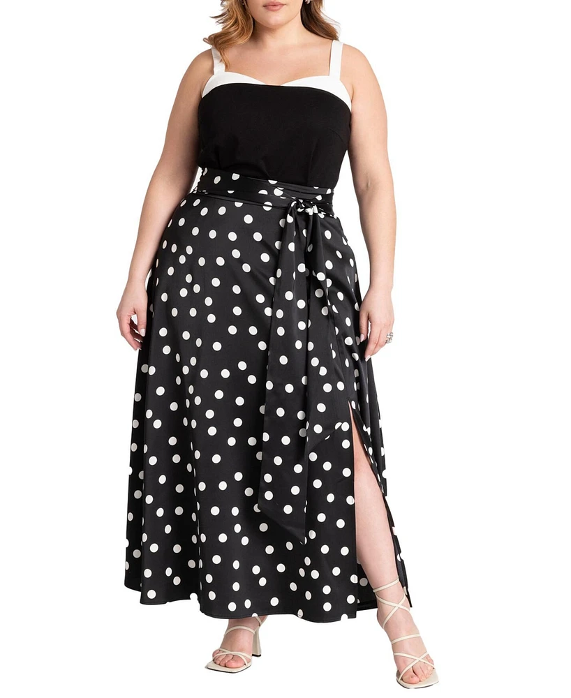 Eloquii Plus Size Maxi Skirt With Tie Waist