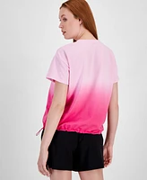 Id Ideology Women's Ombre Drawcord-Hem T-Shirt, Created for Macy's