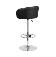 Valencia Bucket Seat Bar And Dining Stool Modern With 360 Swivel, Adjustable Height Metal Footrest