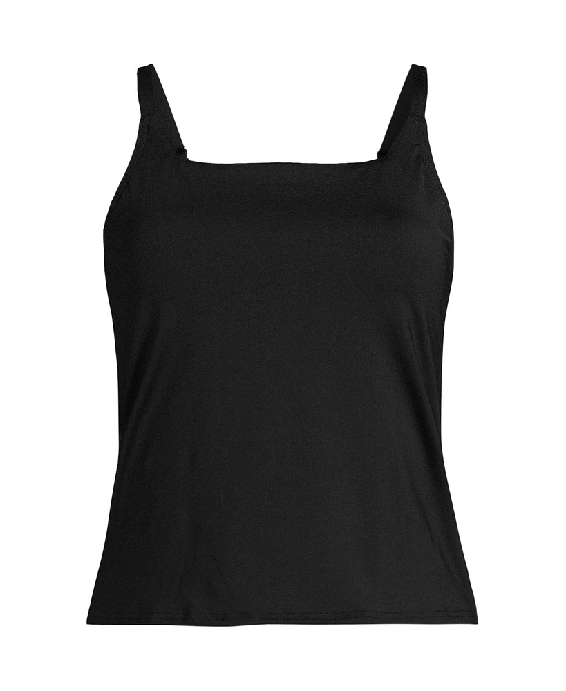 Lands' End Women's D-Cup Square Neck Tankini Swimsuit Top