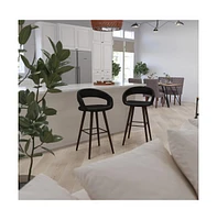 Plath Wood Ultramodern Bar Counter Stool With Upholstered Seat