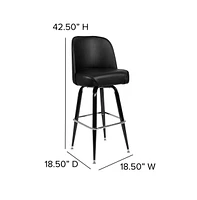 Metal Barstool With Swivel Bucket Seat