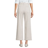 Lands' End Women's High Rise Patch Pocket Wide Leg Chino Crop Pants