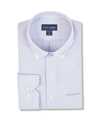 Scott Barber Men's Stretch Lilac Dobby Check