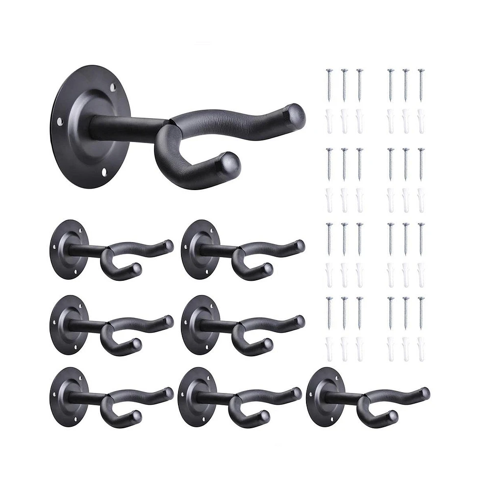 Yescom 8Pcs Guitar Hanger Holder Hook Rack Stand Wall Mount Home Studio Display for Guitar Bass