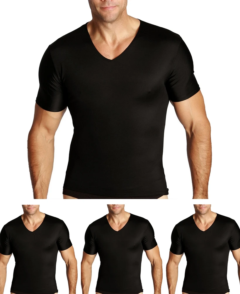 Men's Big & Tall Insta Slim 3 Pack Compression Short Sleeve V-Neck T-Shirts