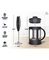 Zulay Kitchen French Press Coffee Pot and Milk Frother Set