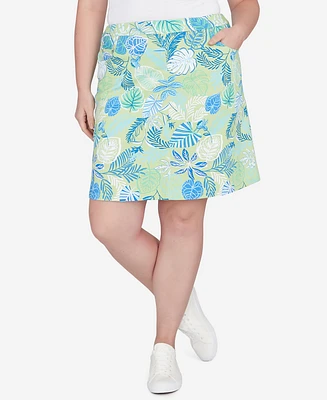 Hearts Of Palm Plus Size Feeling The Lime Printed Skort