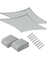 2 Pack 10x10 Ft 97% Uv Block Square Sun Shade Sail Canopy Cover Net Outdoor Yard