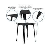 Rothko Patio Dining Table With Metal Frame And Square Top