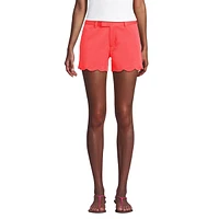 Lands' End Women's Mid Rise Scallop Hem 5" Chino Shorts