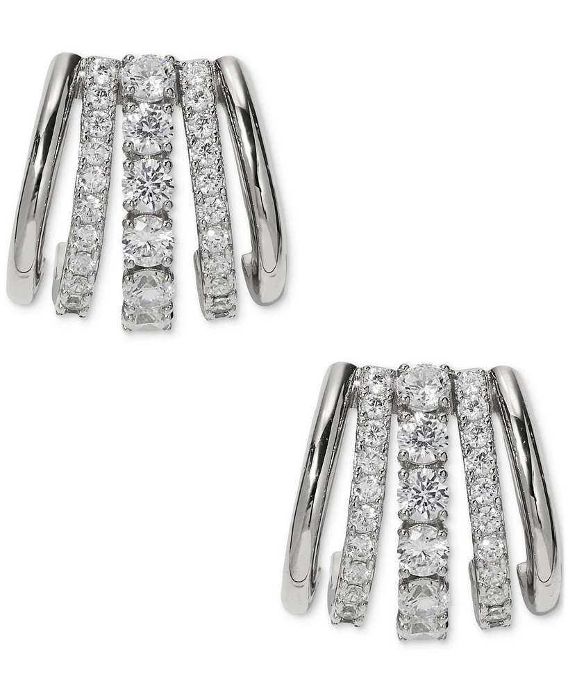 Eliot Danori Cubic Zirconia Multi-Row J-Hoop Earrings, Created for Macy's