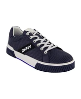 Dkny Men's Perforated Two-Tone Branded Sole Racer Toe Sneakers