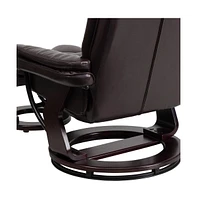 Multi-Position Stitched Recliner & Ottoman With Swivel Base