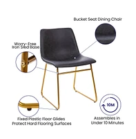 Carrollton 18 Inch Bucket Seat Dining Chairs, Set Of 2