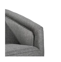 Wyn Upholstered Club Style Barrel Chair With Sloped Armrests And 360 Degree Swivel Base A Vinyl Wrap