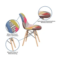 Fabric Accent Dining Chair With Wooden Legs