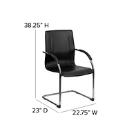 4 Pack Vinyl Side Reception Chair With Chrome Sled Base