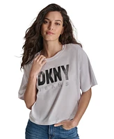 Dkny Jeans Women's Embellished Logo Short-Sleeve T-Shirt