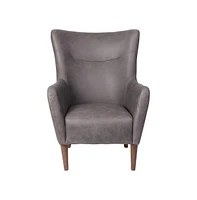 Regal Traditional Wingback Accent Chair, Upholstery And Wooden Frame Legs