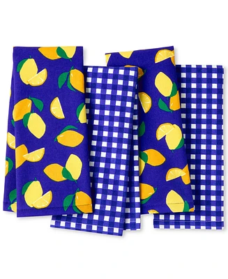 Kate Spade New York Lemon Party and Spring Gingham Kitchen Towel 4-Pack