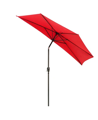 Yescom Half Outdoor Patio Umbrella with Crank Push to Tilt Wall Pool Backyard