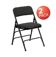 Emma+Oliver 2 Pack Home & Office Party Events Fabric Padded Metal Folding Chair