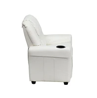 Contemporary Kids Recliner Chair With Cup Holder And Headrest
