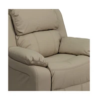 Emma+Oliver Deluxe Padded Contemporary Kids Recliner With Storage Arms