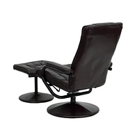 Contemporary Multi-Position Recliner & Ottoman W/ Wrapped Base