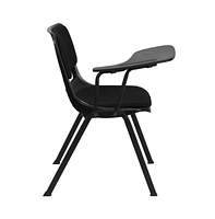 Padded Ergonomic Shell Chair With Right Handed Flip-Up Tablet Arm