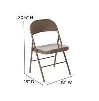 Emma+Oliver 4 Pack Double Braced Commercial Party Events Steel Metal Folding Chair