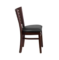 Emma+Oliver 2 Pack Slat Back Wooden Restaurant Chair