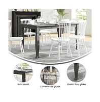 Merrick Lane Finnley Wooden Dining Table With Sculpted Legs
