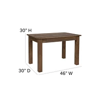 Merrick Lane Rectangular Antique Solid Pine Farm Dining Table