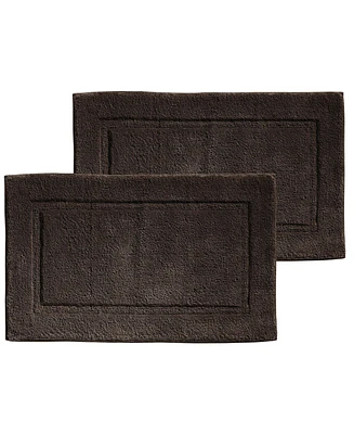 mDesign 100% Cotton Bath Mat, Hotel-Style Bathroom Floor Rug, 2 Pack