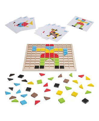 Polydron Wooden Mosaic Set with Grid