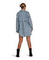 Belle & Bloom Women's Into Him Oversized Denim Shirt - Mid Wash